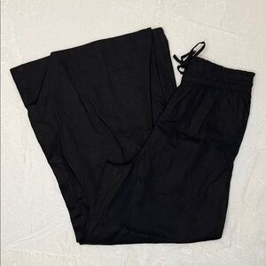 Calia Cover Up Linen Wide Leg Black Pants Size S